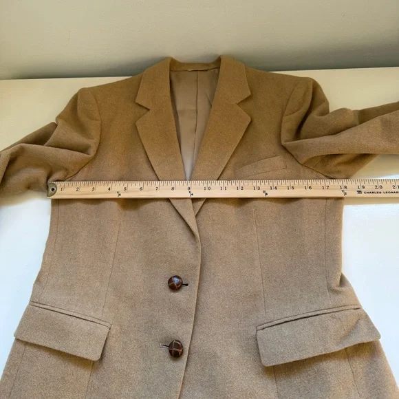 Vintage Wool Blazer Camel Size Medium Lined Classic Academia Old Money Preppy - Picture 5 of 11